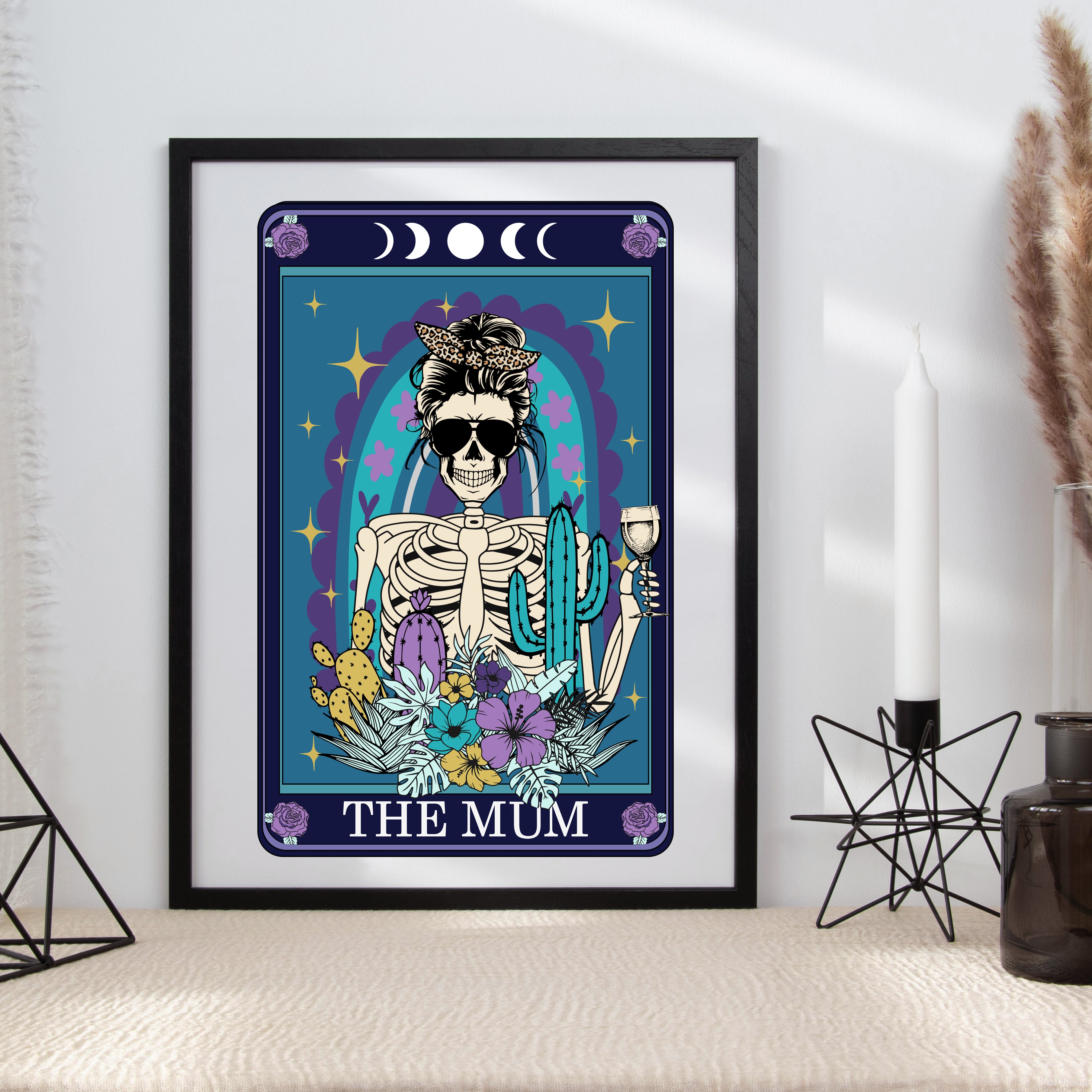 Tarot Style Wine Mum Funny Typographical Print