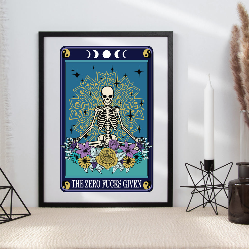 Zero Fucks Funny Tarot Style Print