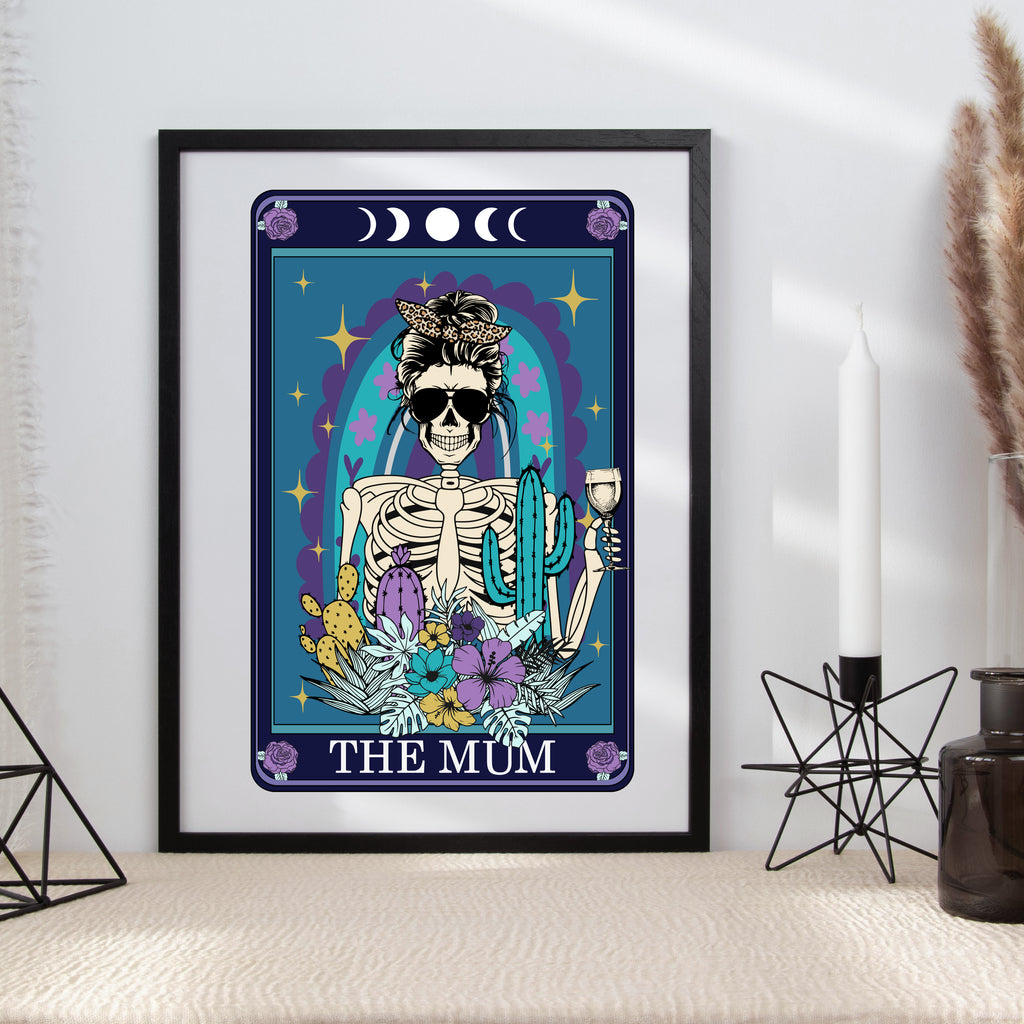 Tarot Style Wine Mum Funny Typographical Print