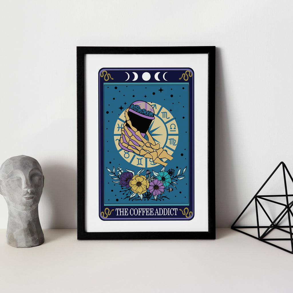 Tarot Coffee Lover Typographical Print