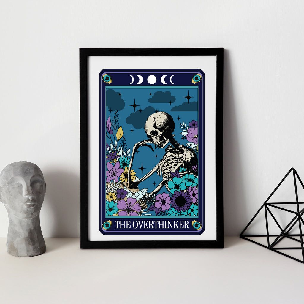 Tarot Style Typographical Print The Overthinker