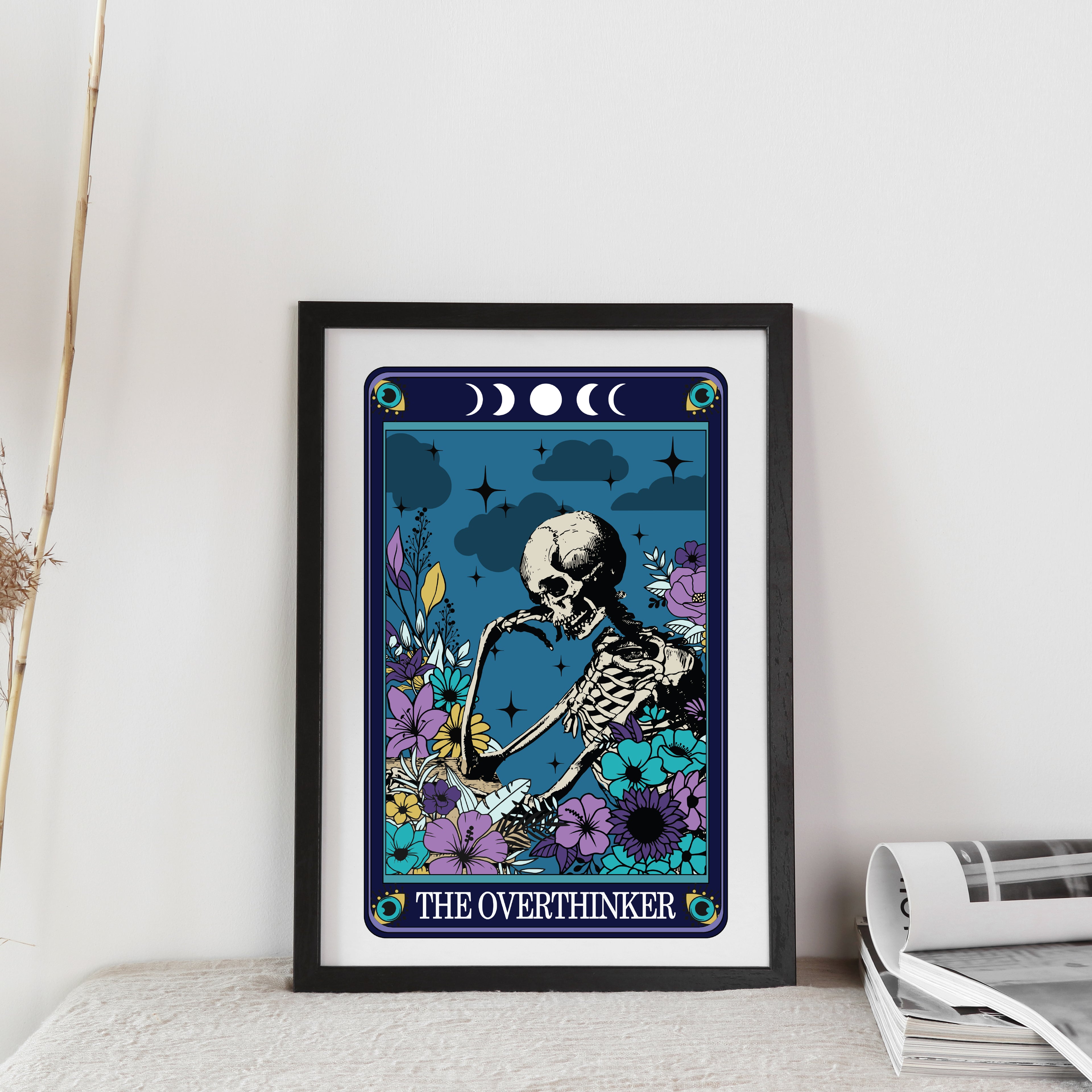 Tarot Style Typographical Print The Overthinker