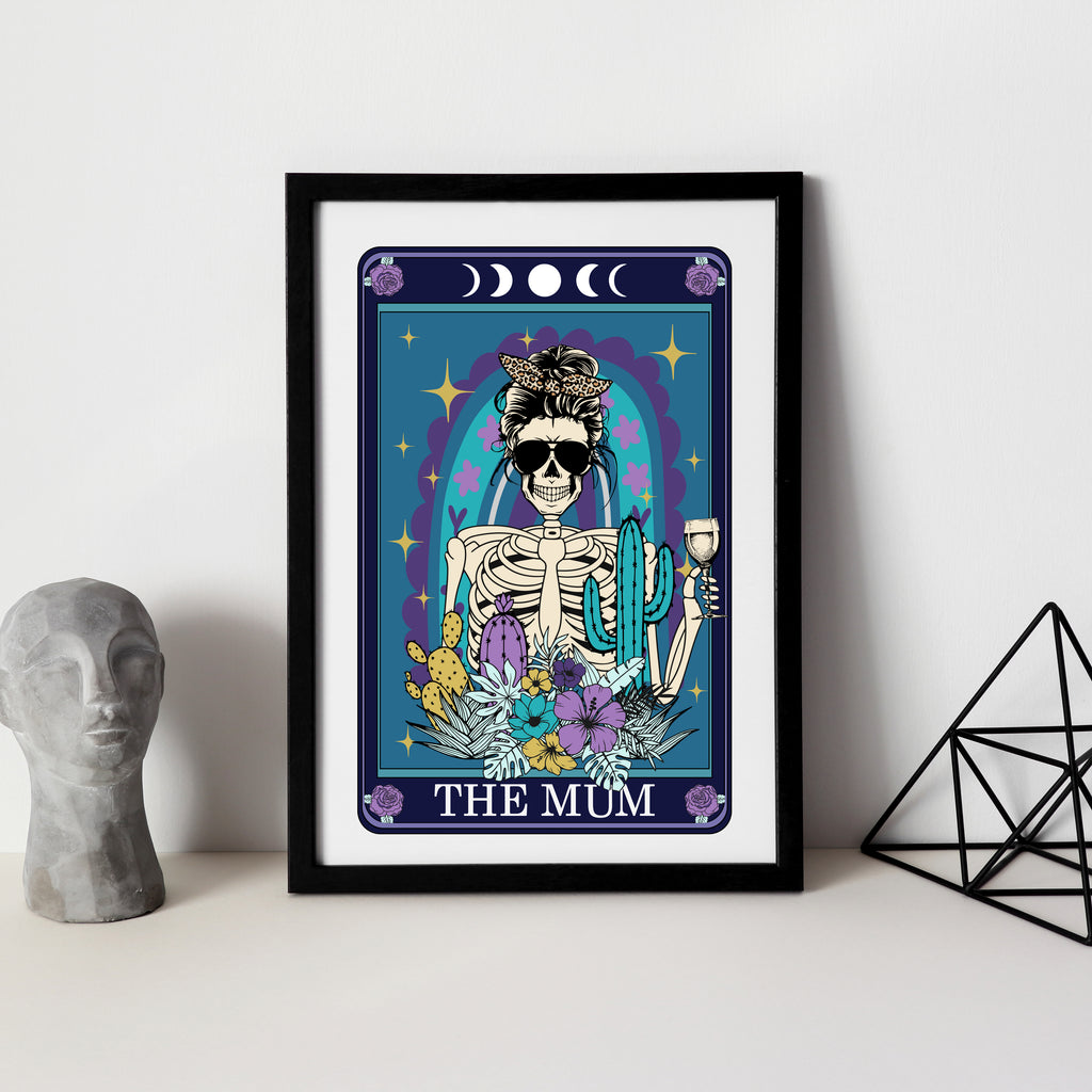 Tarot Style Wine Mum Funny Typographical Print