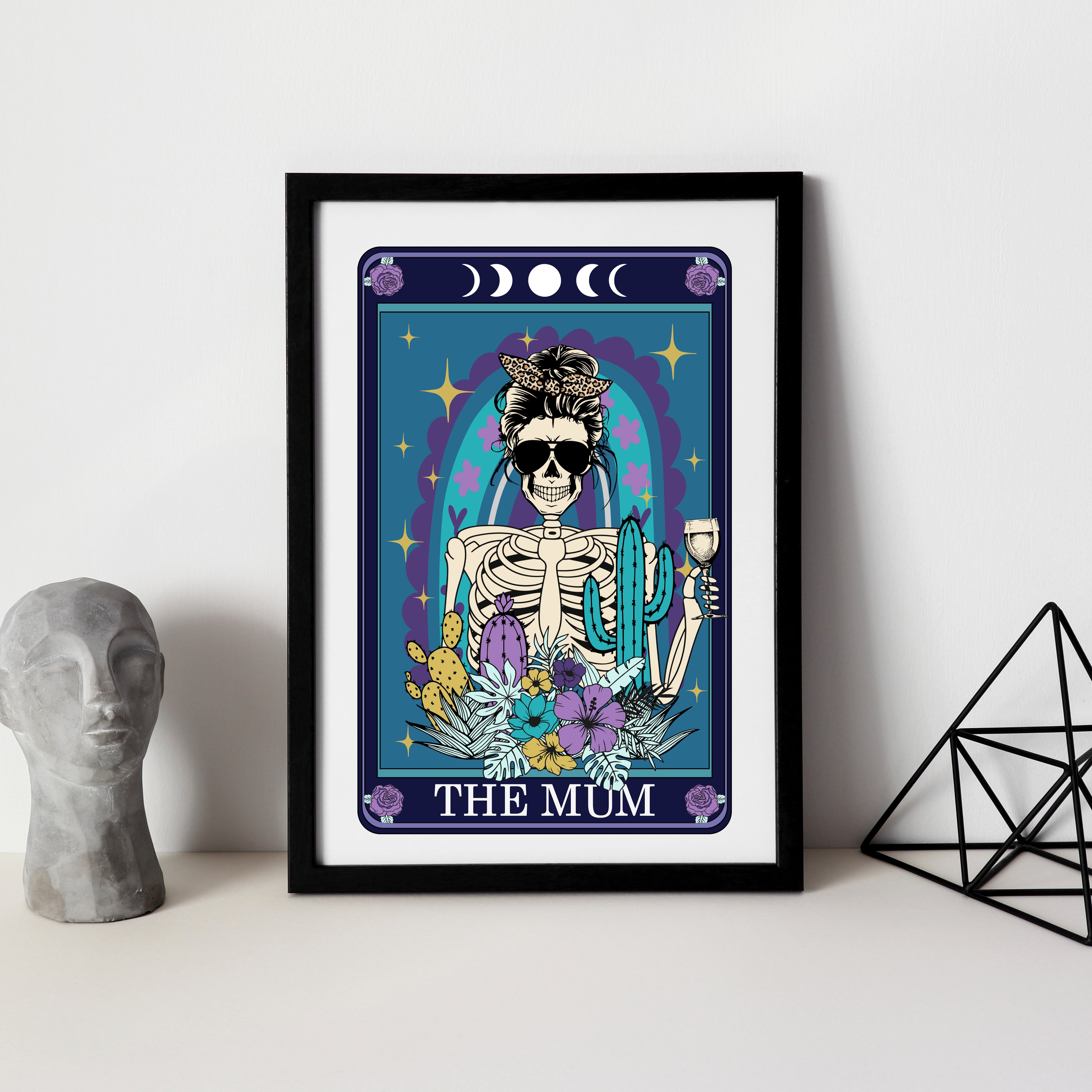 Tarot Style Wine Mum Funny Typographical Print