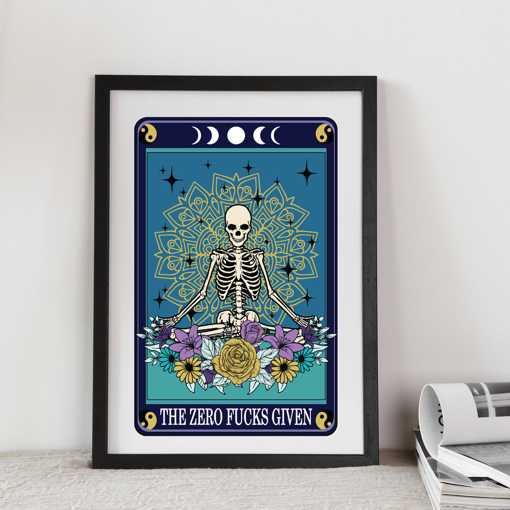 Zero Fucks Funny Tarot Style Print