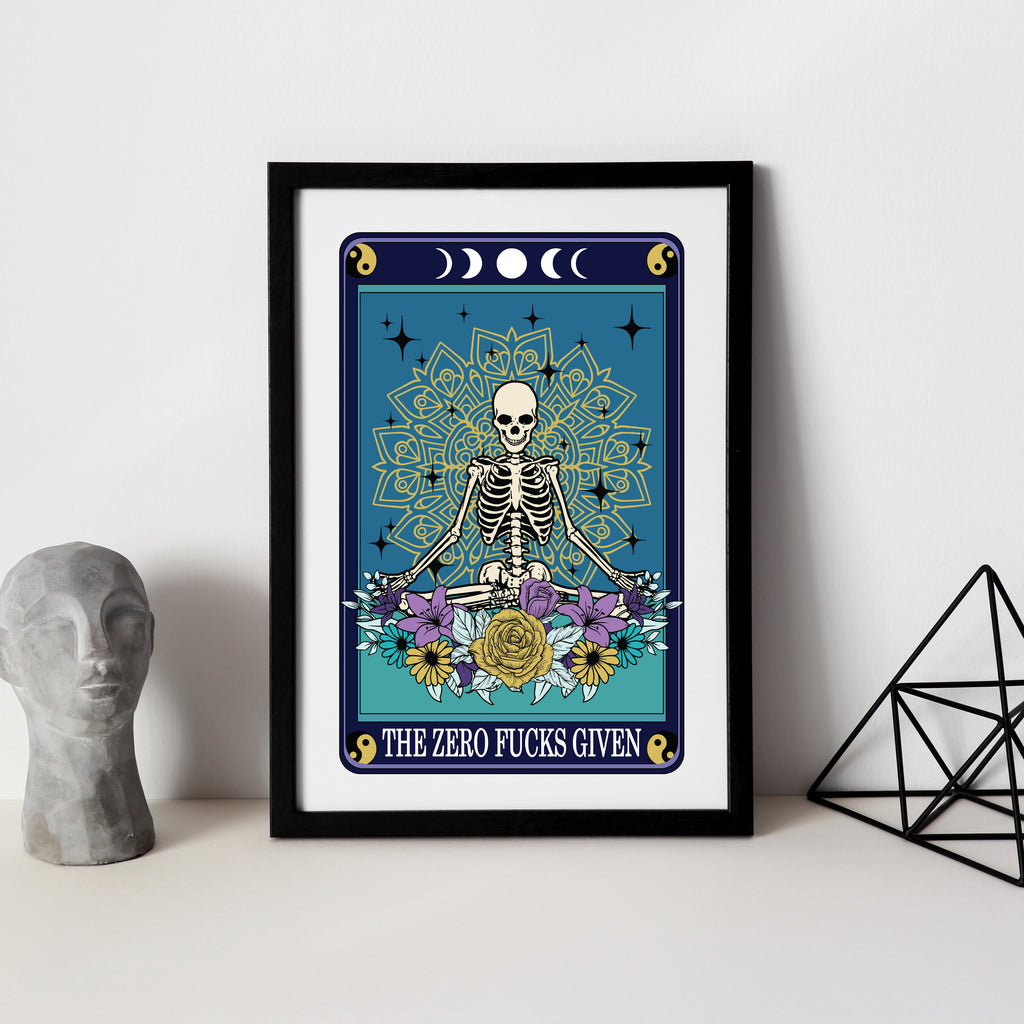 Zero Fucks Funny Tarot Style Print