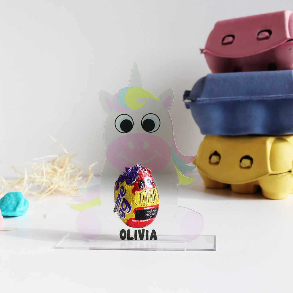 personalised unicorn easter egg holder - place setting