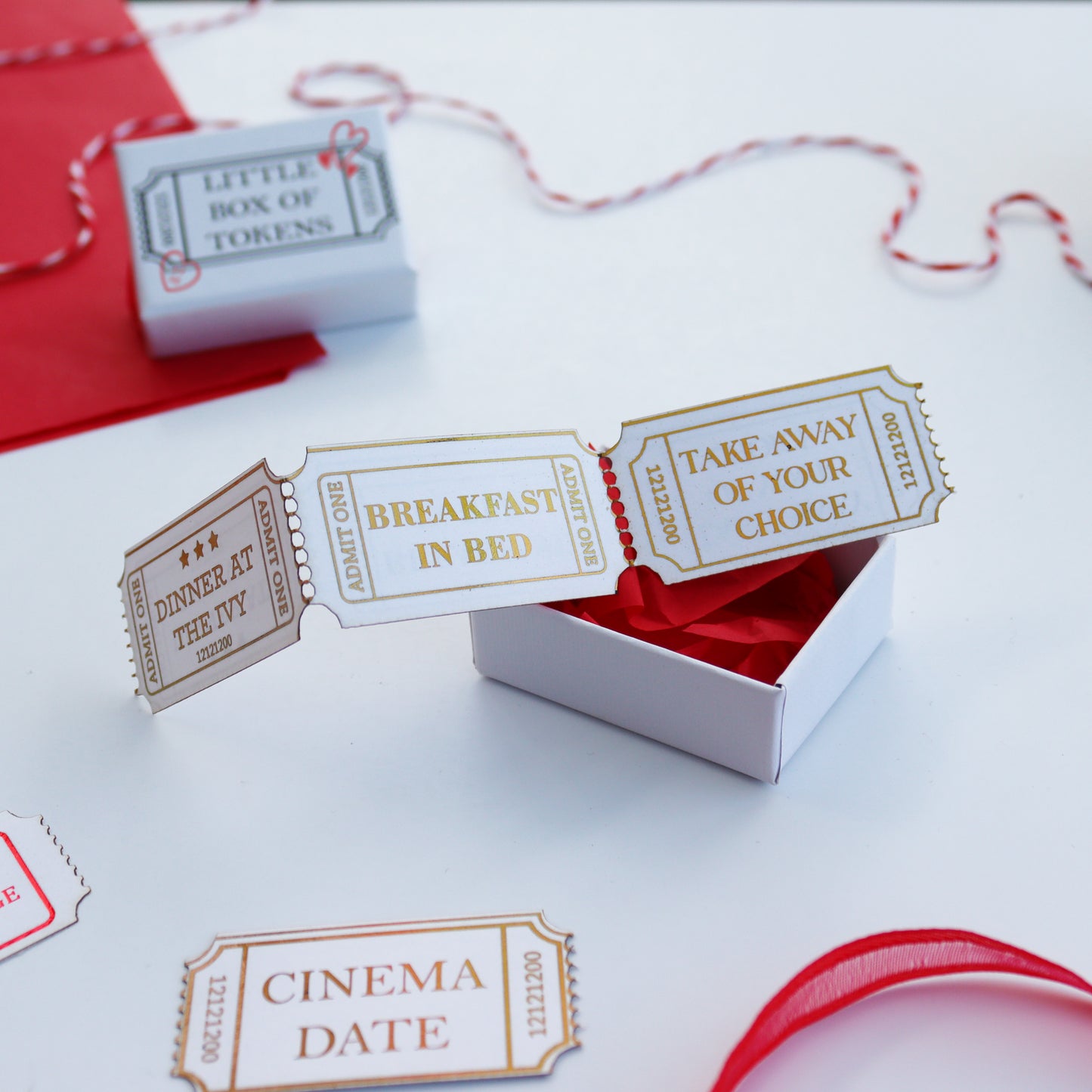 Personalised Date Ideas Ticket Stub Tokens Valentine's Day