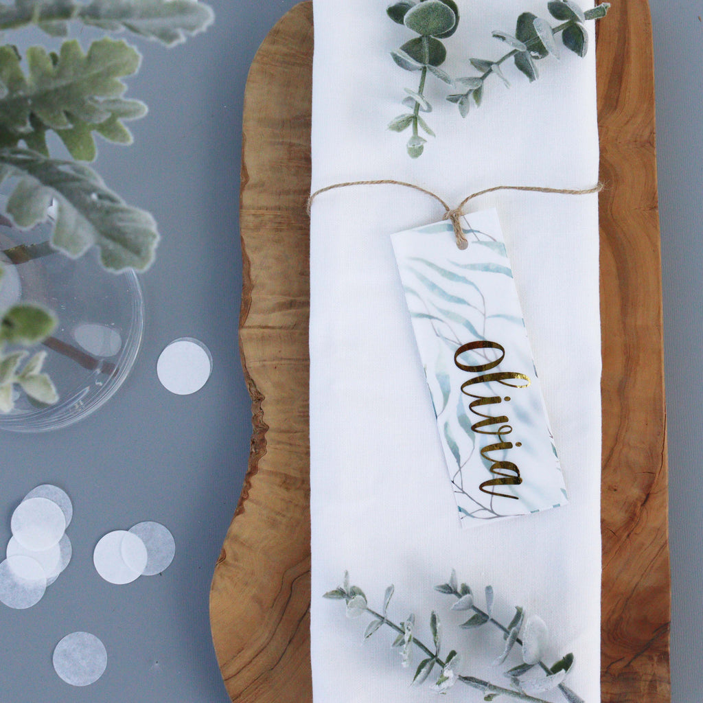 Personalised Metallic Vellum Botanical Place Setting