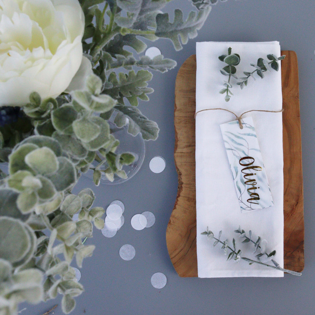 Personalised Metallic Vellum Botanical Place Setting