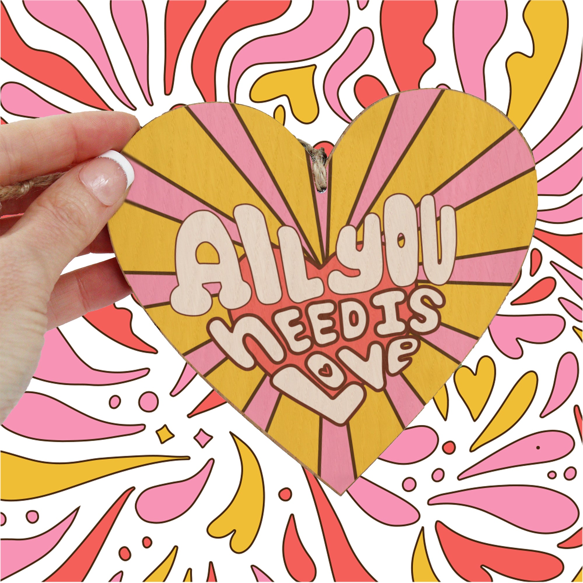 wacky pattern background all you need is love