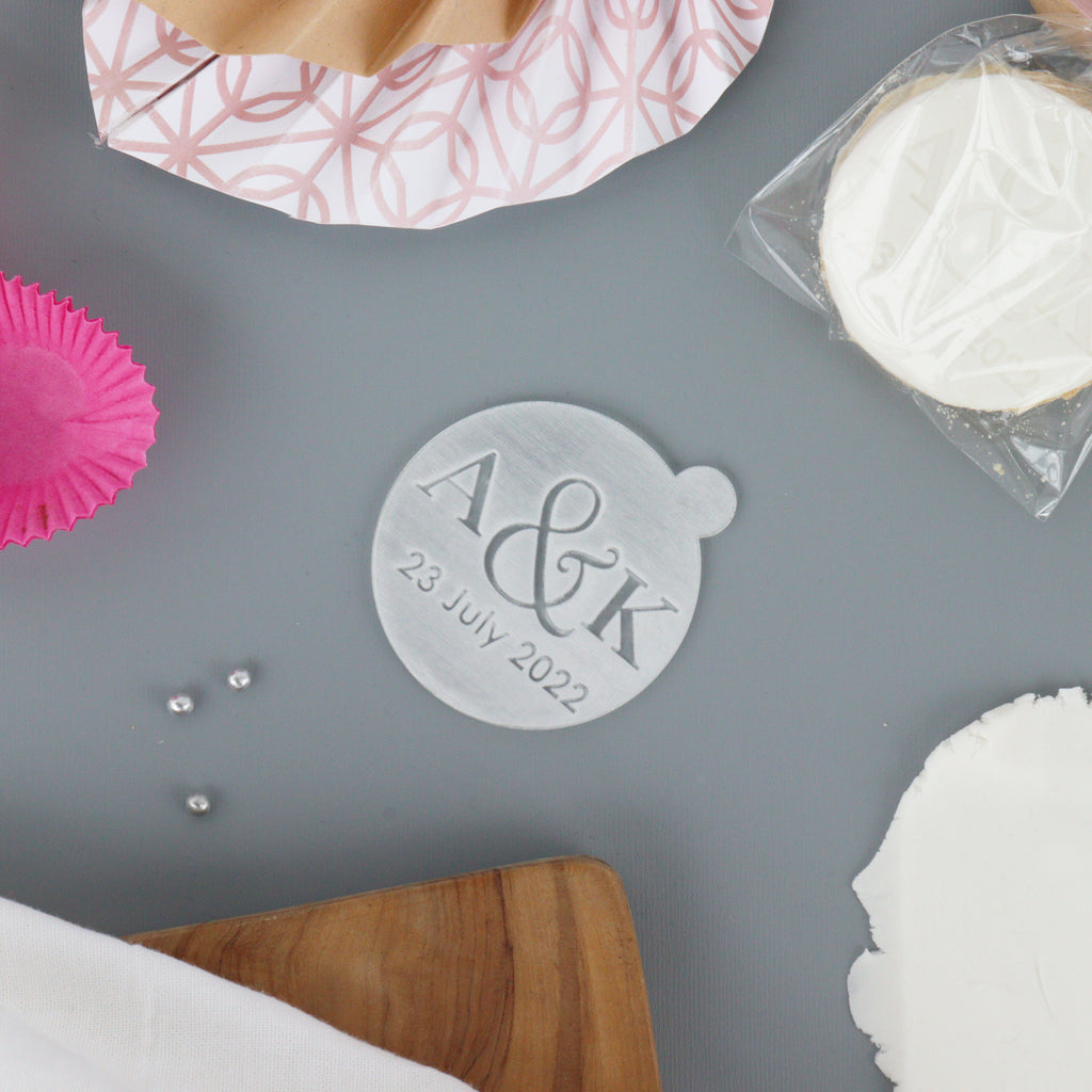 Personalised Wedding Cookie Embosser Fondant Biscuit Stamp