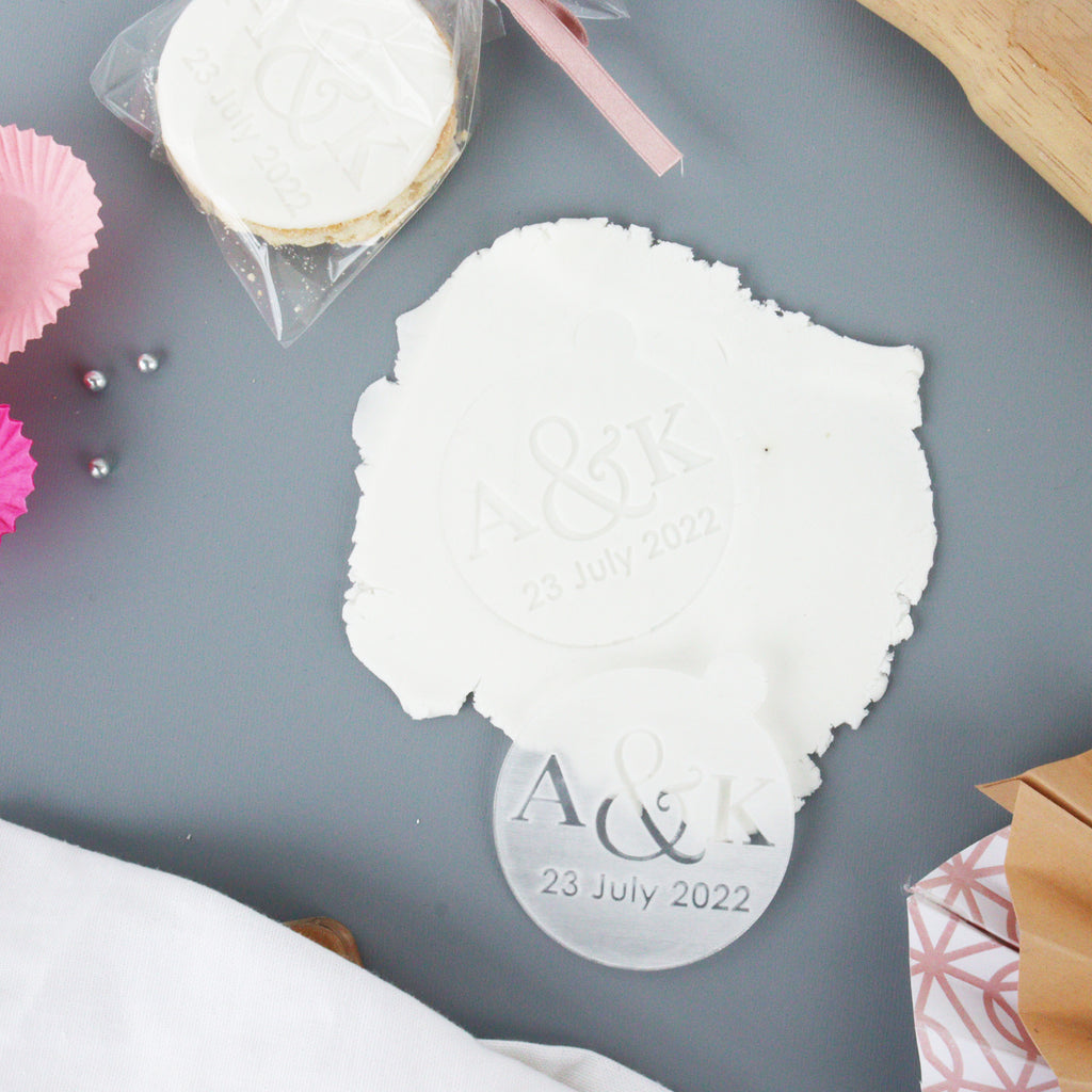 Personalised Wedding Cookie Embosser Fondant Biscuit Stamp