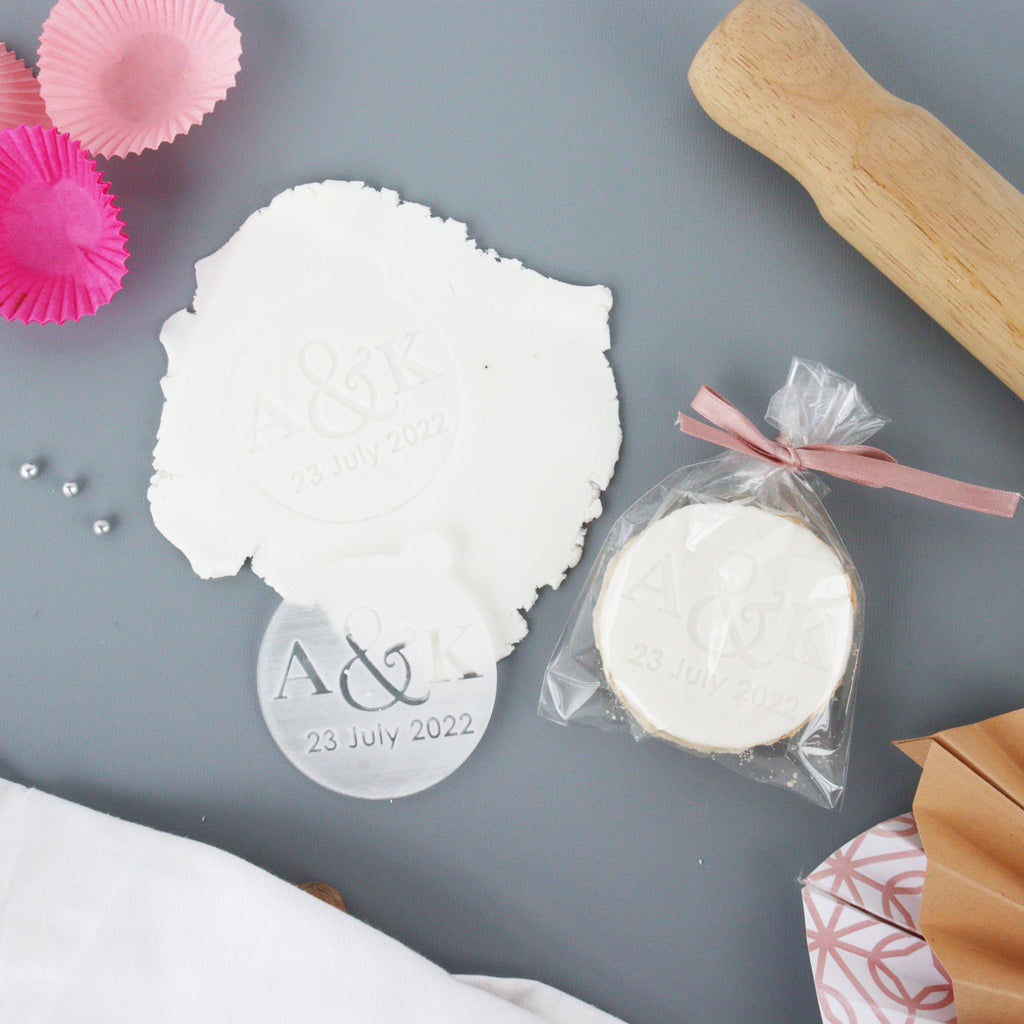 Personalised Wedding Cookie Embosser Fondant Biscuit Stamp