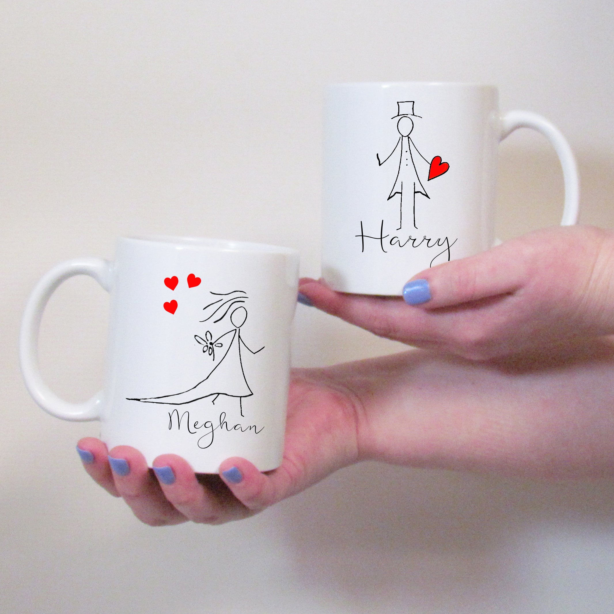 Pencil Mr & Mrs Wedding Mug Set