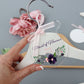 Personalised Clear Wedding Hanger Tag Purple