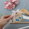 Personalised Wood Wedding Hanger Blue Rose