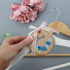 Personalised Wood Wedding Hanger Blue Rose