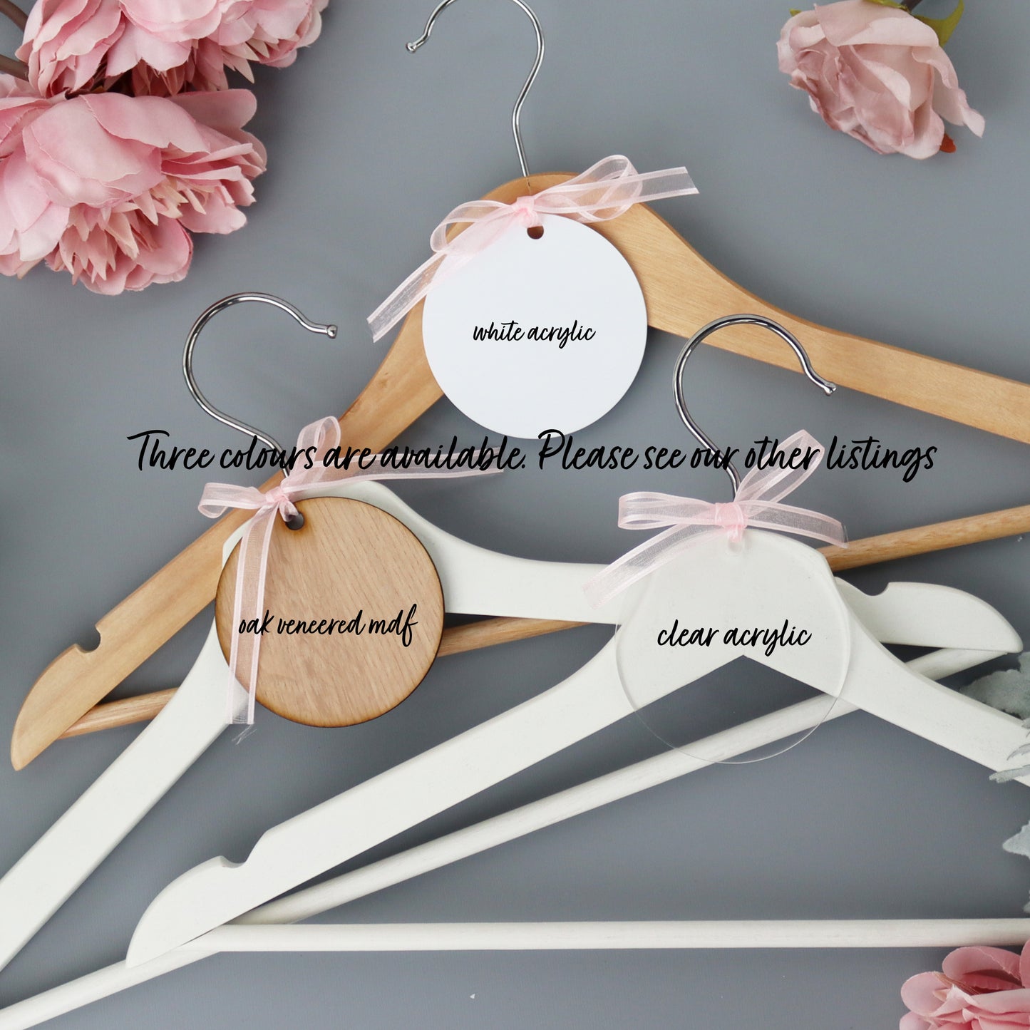 Personalised Wood Wedding Hanger Rose
