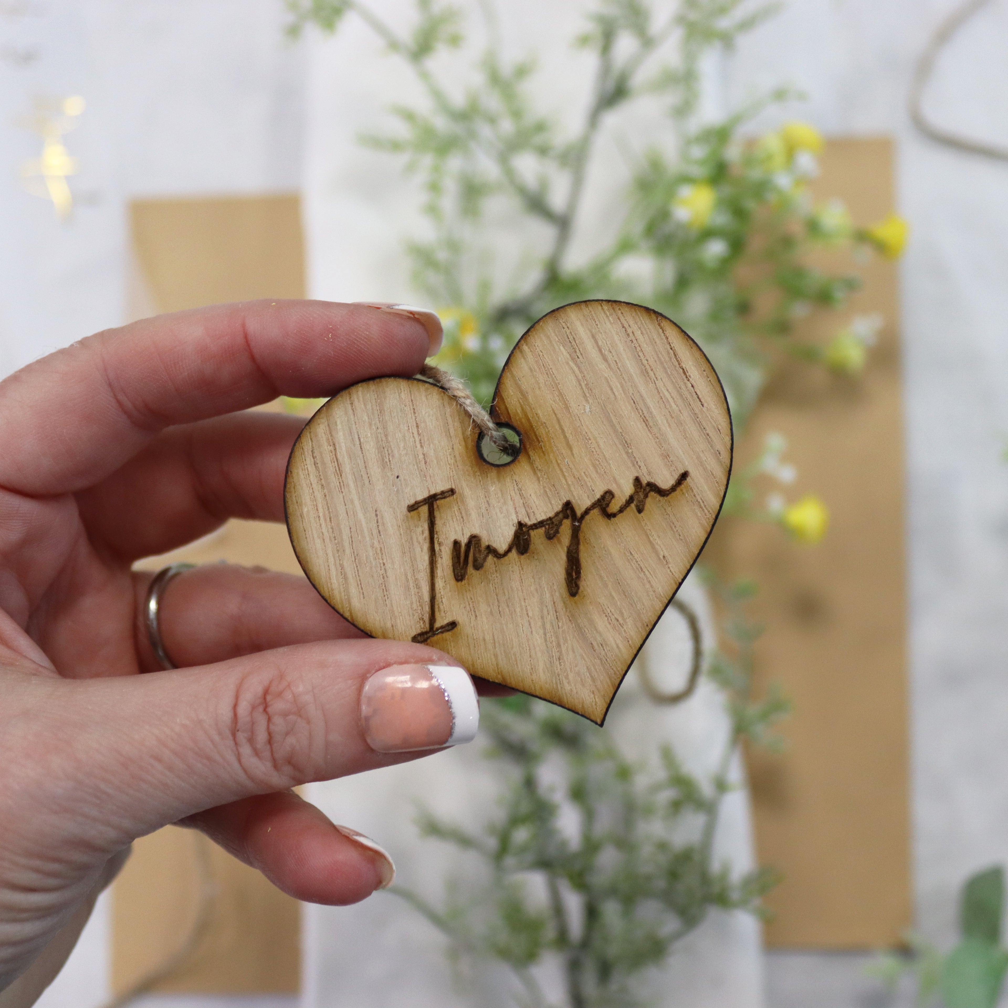 Personalised Wooden Heart Name Setting