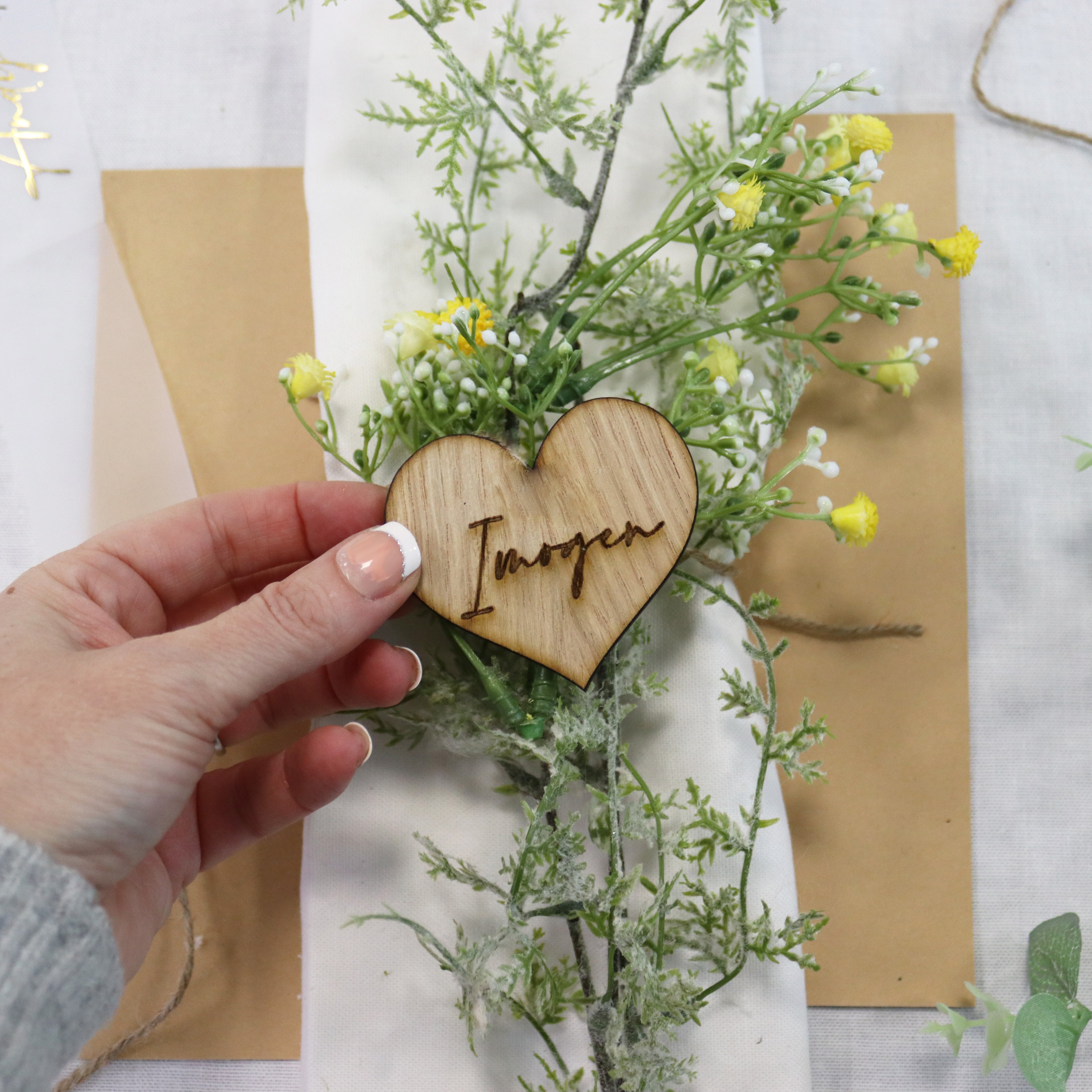 Personalised Wooden Heart Name Setting