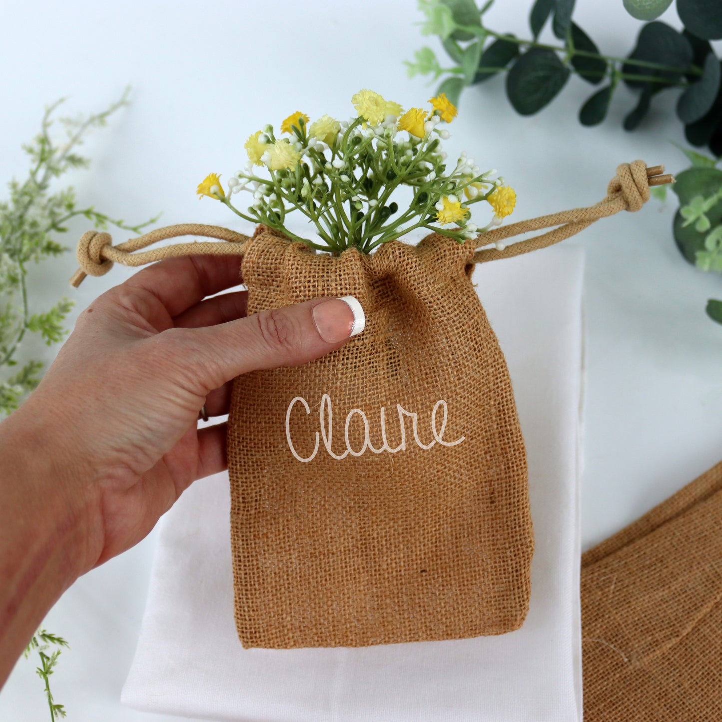 Personalised Jute Favour Bag Or Place Setting