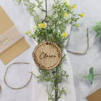 Personalised Round Wooden Place Name Setting