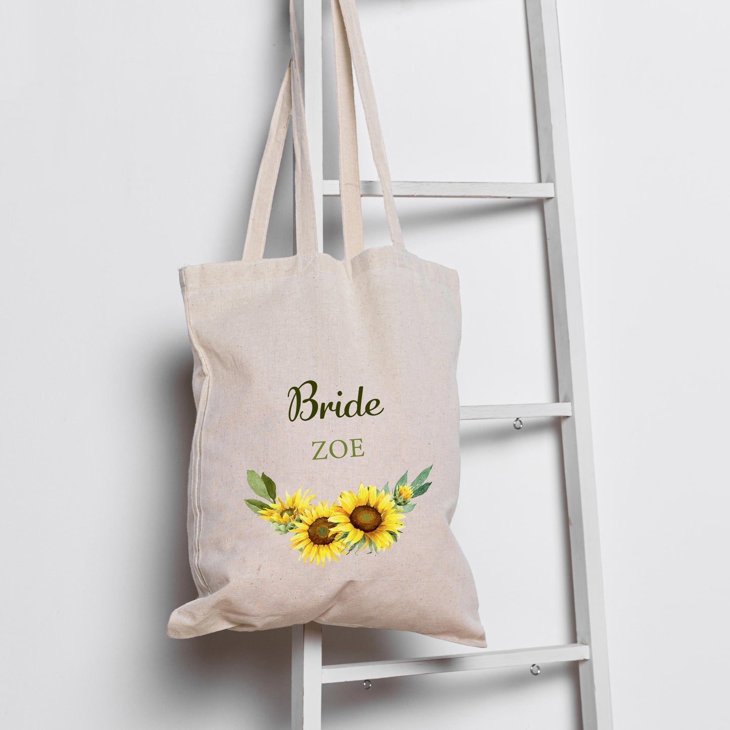 Personalised Bridal Party Tote Bag, Floral Design