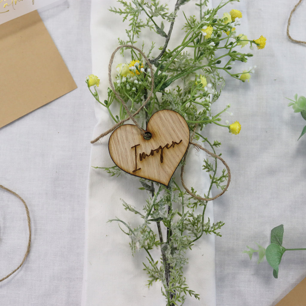 Personalised Wooden Heart Name Setting