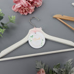 Personalised White Wedding Hanger Tag Botanical