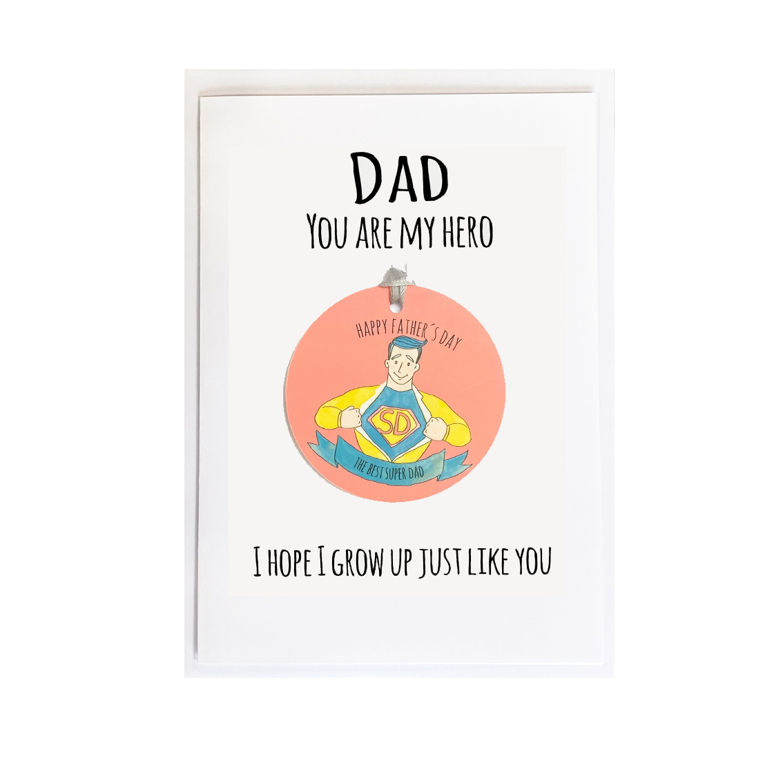Personalised Father's Day Super Hero Card With Medal