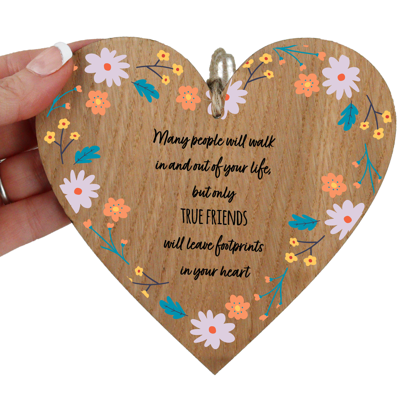 Only the best friends leave footprints on your heart wooden hanging heart plaque
