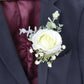 Cream Rose Wedding Buttonhole