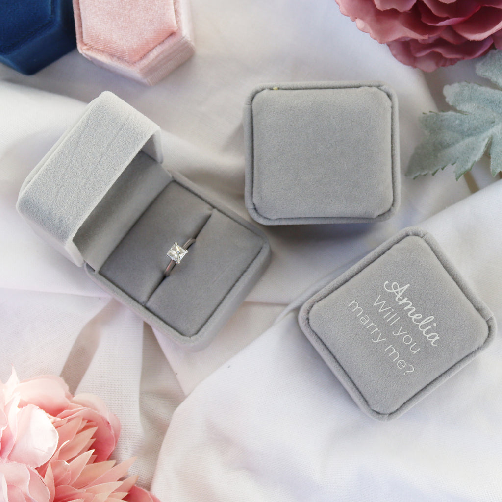 Proposal Grey Engagement Ring Box