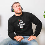 Christmas Wine Drinking Elf Jumper
