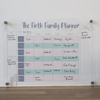 Personalised wipeable perspex family planner, organiser, weekly planner, mum planner, 30 by 40cms