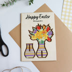Personalised 3D Wooden Easter Flower Card – Keepsake Gift