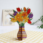 Personalised 3D Wooden Easter Flower Card – Keepsake Gift