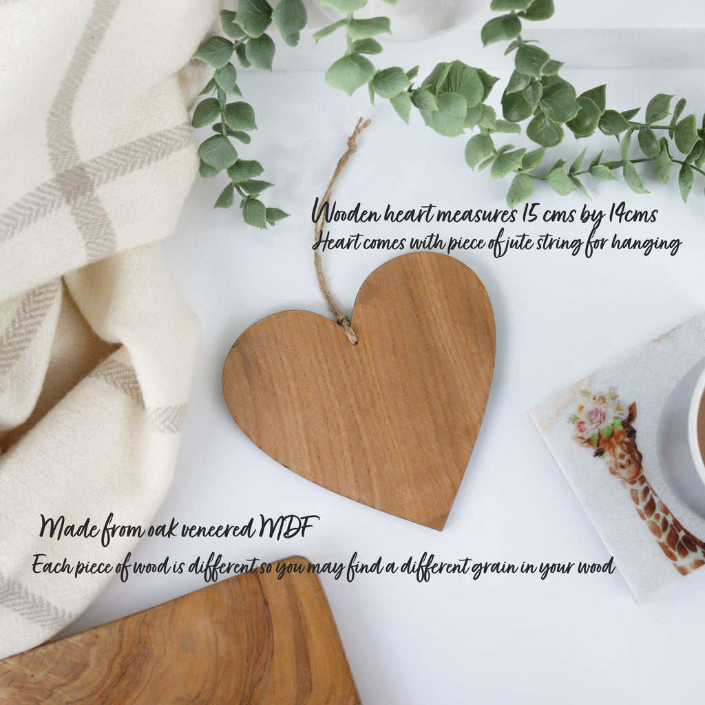 Best friend printed wooden heart