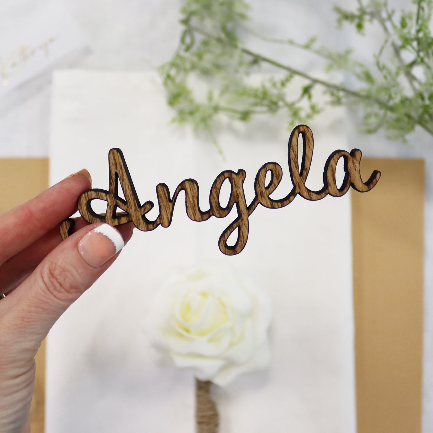 Personalised Wooden Name Place Table Settings