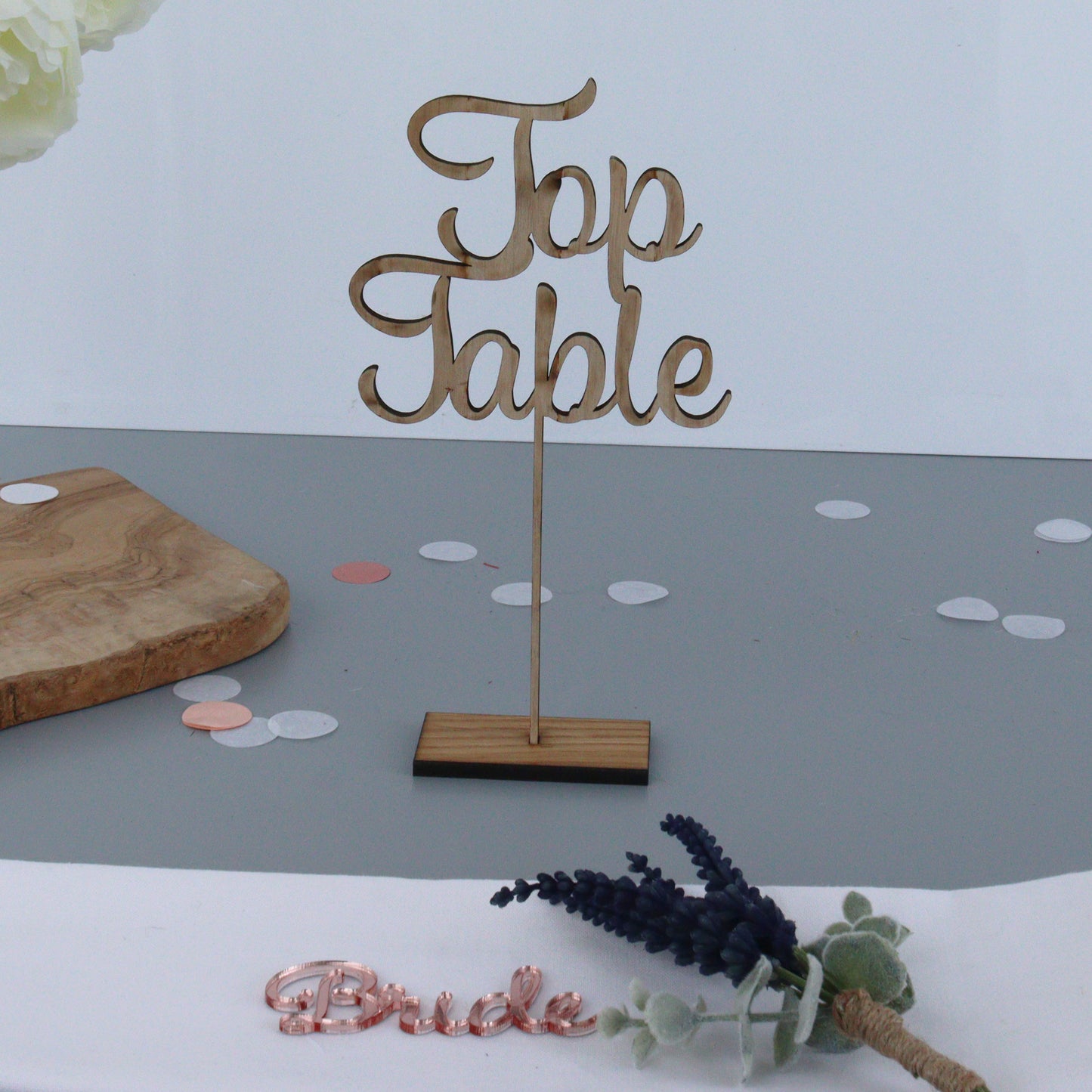 Wooden Cut Out Wedding Table Numbers On Stand