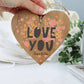 Personalised Love You Wooden Hanging Heart