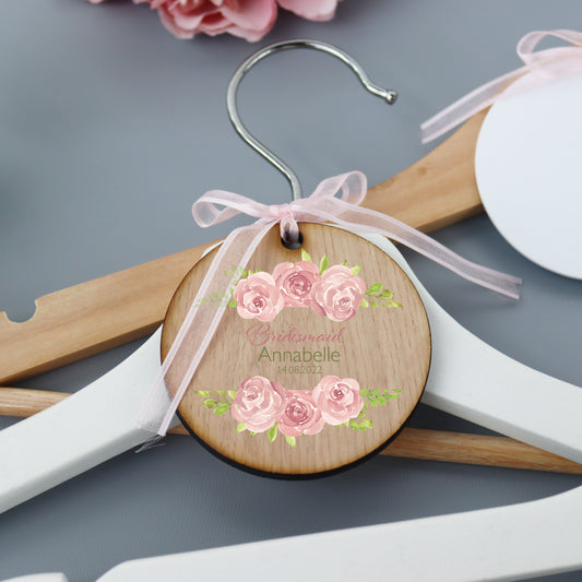 Personalised Wood Wedding Hanger Rose