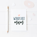 worlds best mum mothers day card