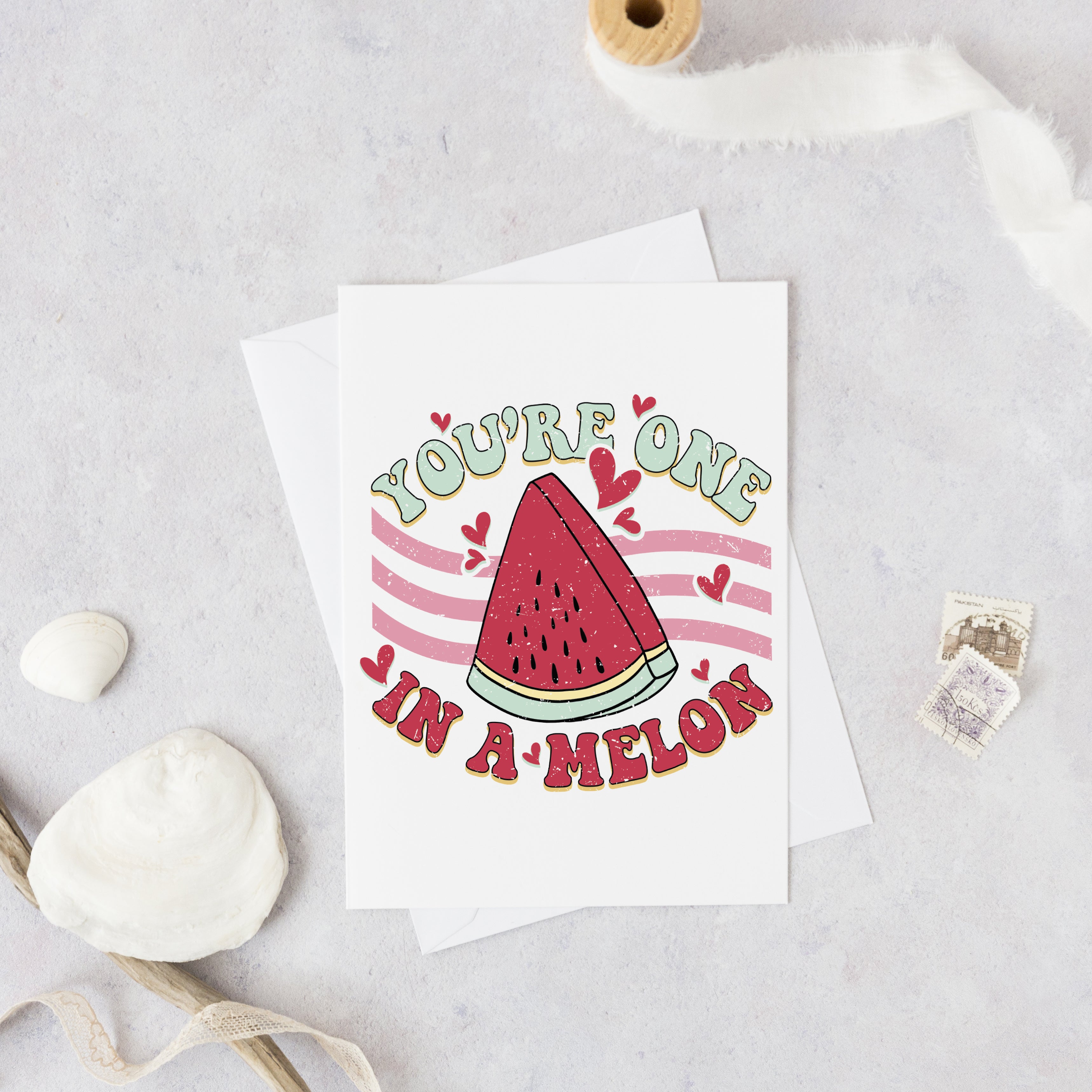 You're One In A Melon Valentine's Card