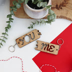 you and me wooden valentine's couples keyrings wooden you and me keyring that interlock