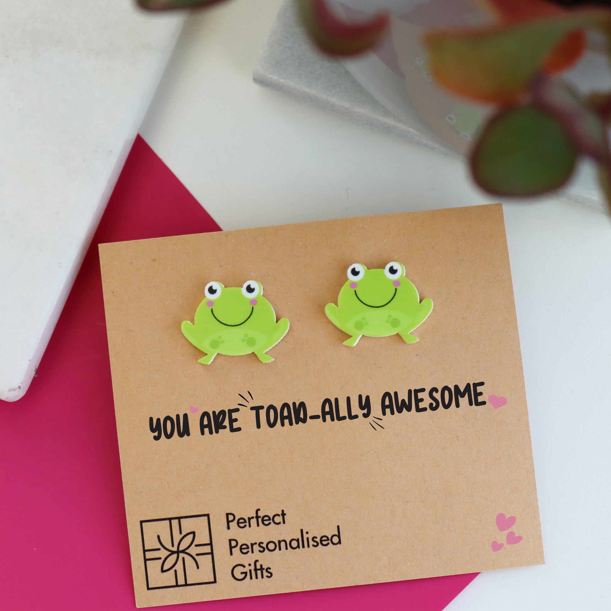 you are toadally awesome frog stud acrylic earrings gift for friend valentines day gift