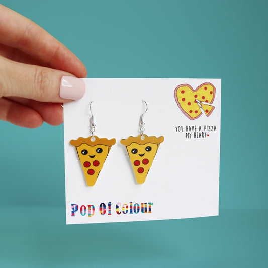 you have a pizza my heart earrings pop of colour acrylic pizza earrings