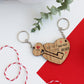 you hold the key to my heart wooden keyring with one part key one part heart which the key fits in couples key ring valentines gift
