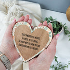 Hanging Wooden Heart For Mum